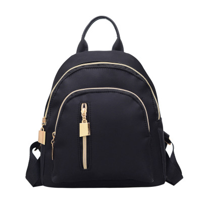 

New Arrive 2020 Fashion Womens Backpack Nylon Waterproof Outdoor Brigade Shoulder Bag Womens Korean Version of Casual Shoulder Bag Free S, Black