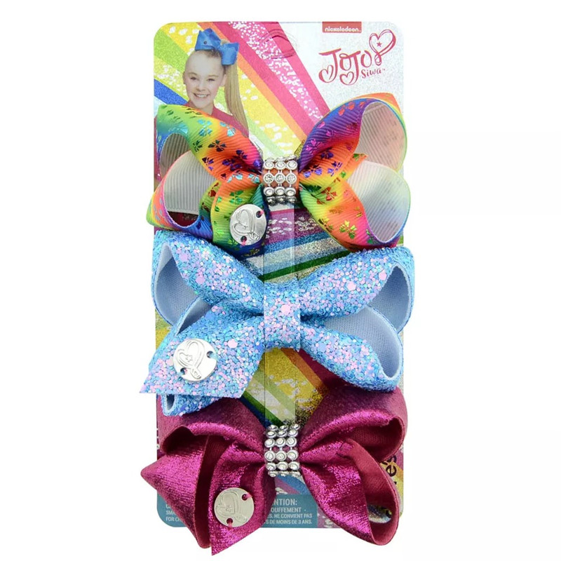 

Free DHL 3Inches JOJO Bows 21 Styles Girls Barrettes Sequins Mermaid Unicorn Rainbow Polka Dot Clips Hair Accessories, 3pcs cardboard package