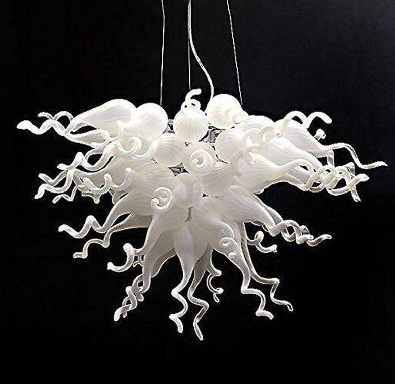 Lamp Modern White Lampshade Chandeliers Handmade Blown Pendant Lamps Italy Glass Hanging LED Chandelier Lighting for Home Decor-image-517759269