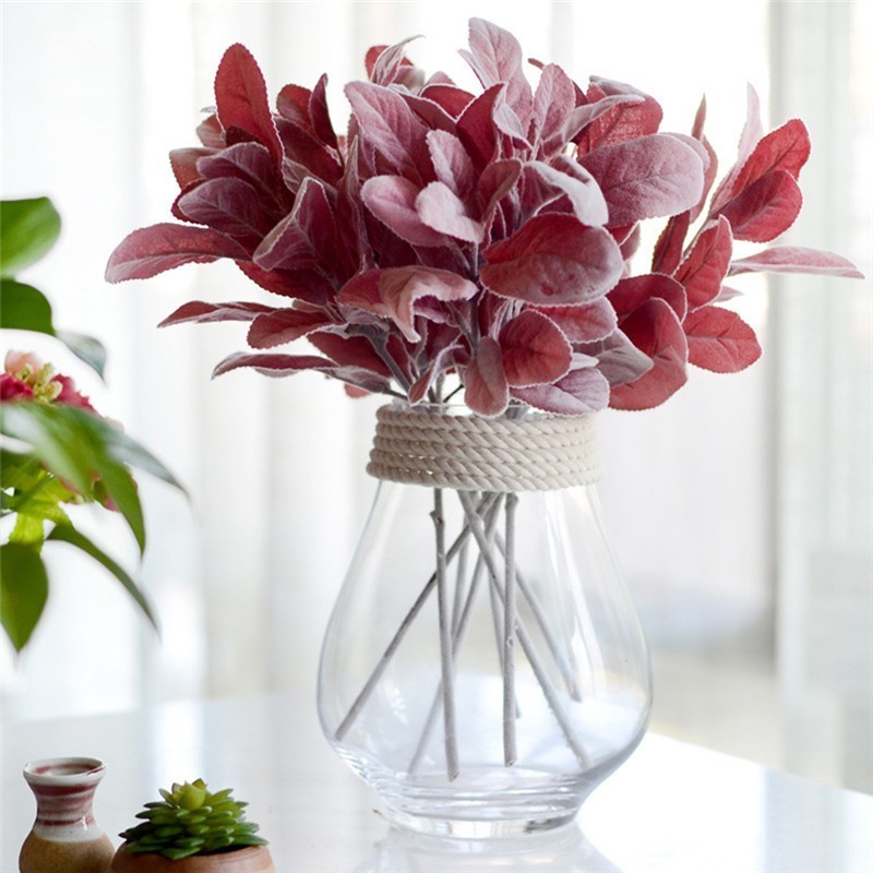 

Artificial Silk ear plant branch flores fall leaves home Christmas decor wedding decoration Flowers diy arrangment wreath, Green