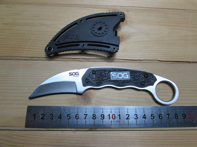 

Sog Gambit GB1001-CP Stainless Steel Blade Nylon Sheath Tactical Survival Defense Camping EDC Fighting Fixed Tools Knife Paw Karambits