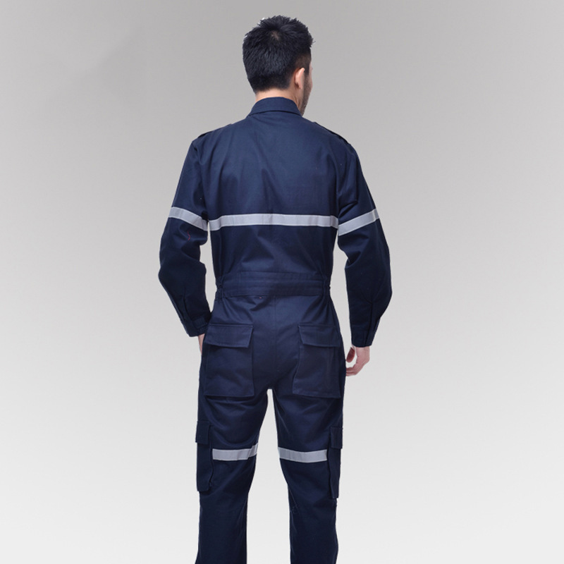 Mens Working Coveralls Long Sleeved Cotton Reflective Safety Work