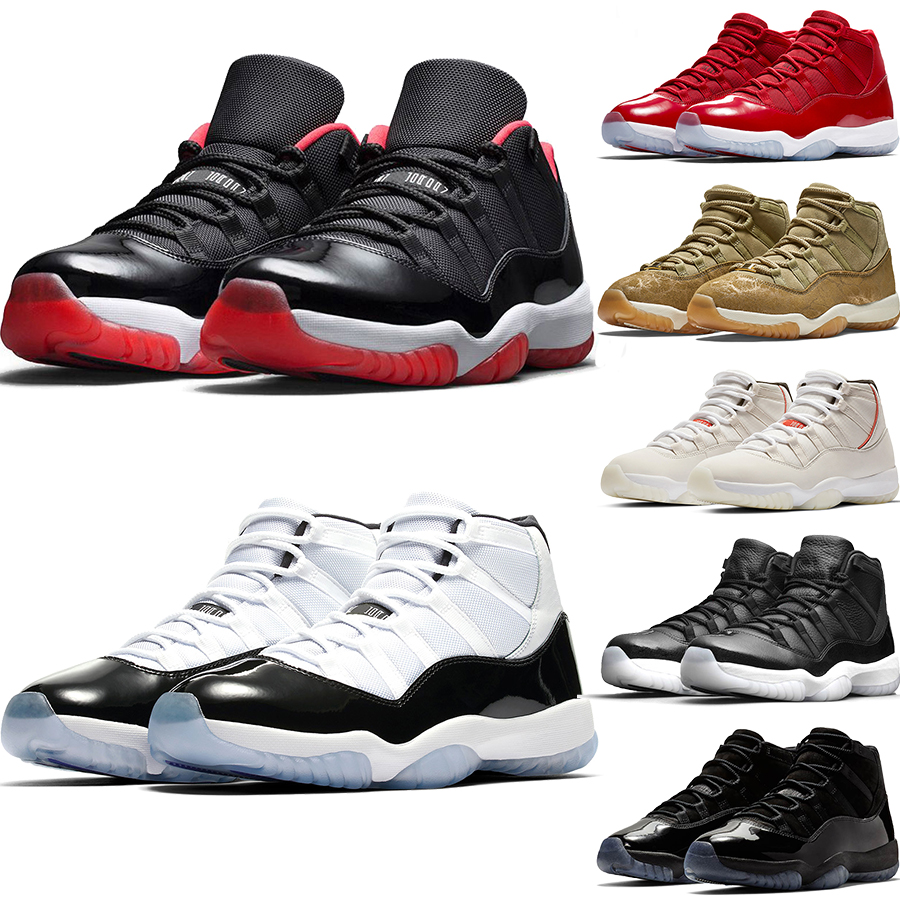 

High 11s concord 45 X 11 cap and gown basketball shoes bred Heiress Black platinum tint olive lux nightshade men women trainers