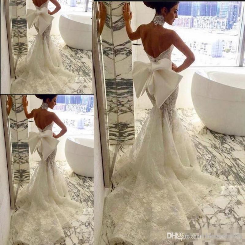 fishtail wedding dress long train
