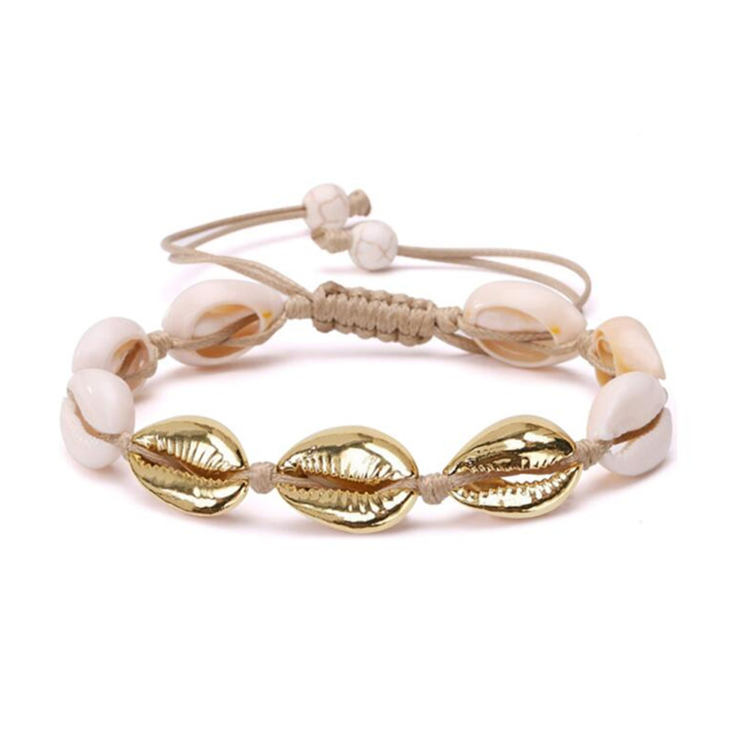 

Alloy Shell Bracelet Ornaments Concise Sandy Beach Shell Manual Weave Bracelet