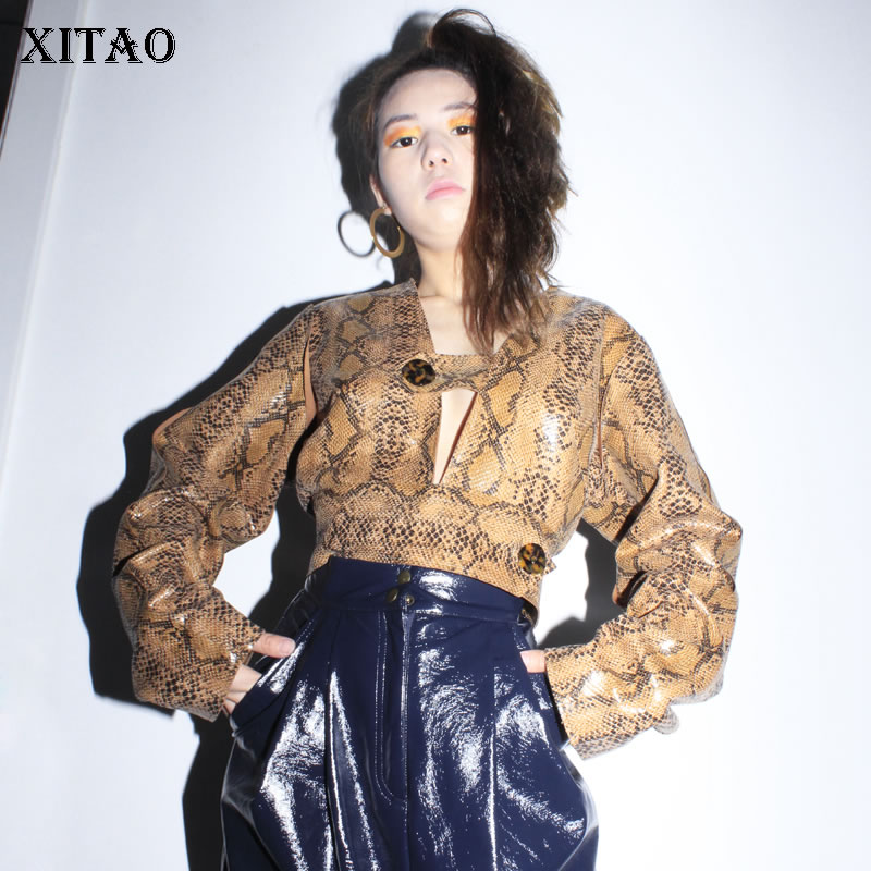 

[XITAO]J Single Breasted Women Winter Spring New Fashion Loose V-neck Full Sleeve Striped Holloe Out Print Button Jacket DLL1337, See picture dll1337