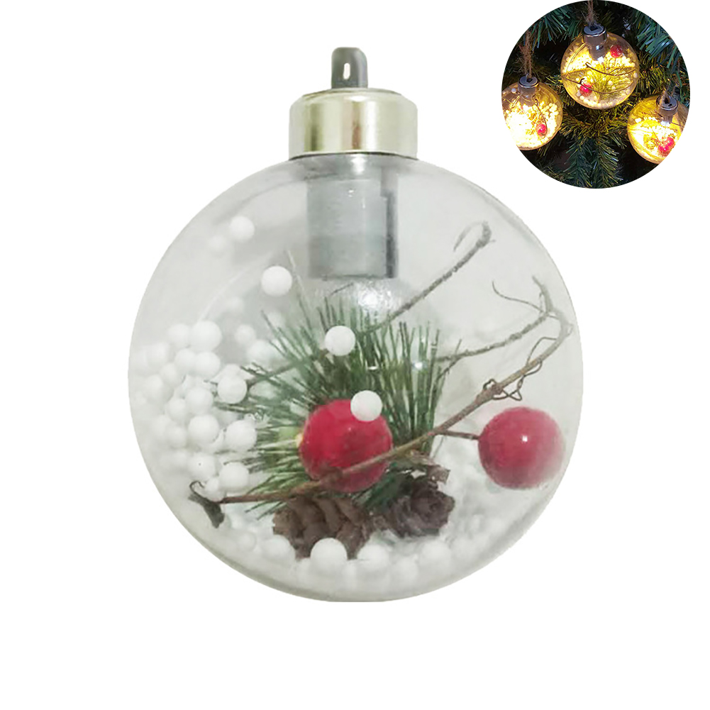 

1Pc 3 Inch Christmas Decoration Ball Lights Decorative Pendant Assembled Interior Ball Lights As Shown