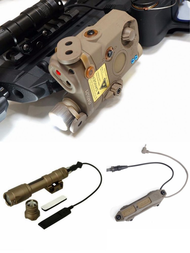 

Hunting Tactical Flashlight Airsoft surefir M600C Scout light IR PEQ 15 Green Laser Arms Gun Lamp Double Control Switch