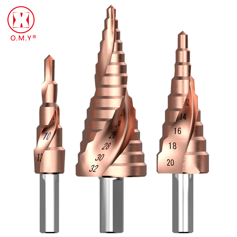 

M35 Cobalt Step Drill 4-12/4-20/4-32mm High Speed Steel Drill Bits Spiral Groove Triangle Shank For Stainless Steel
