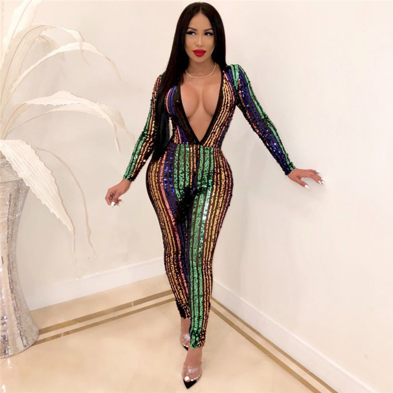 multicolor sequin jumpsuit
