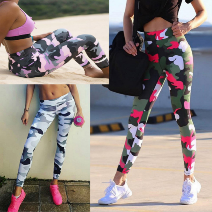 

Womens Designer Camouflage Yoga Pants Printing Fashion Sweatpants Running Fitness Gym Leggings 3 Colors 2020 Hot Sale, Multi 1