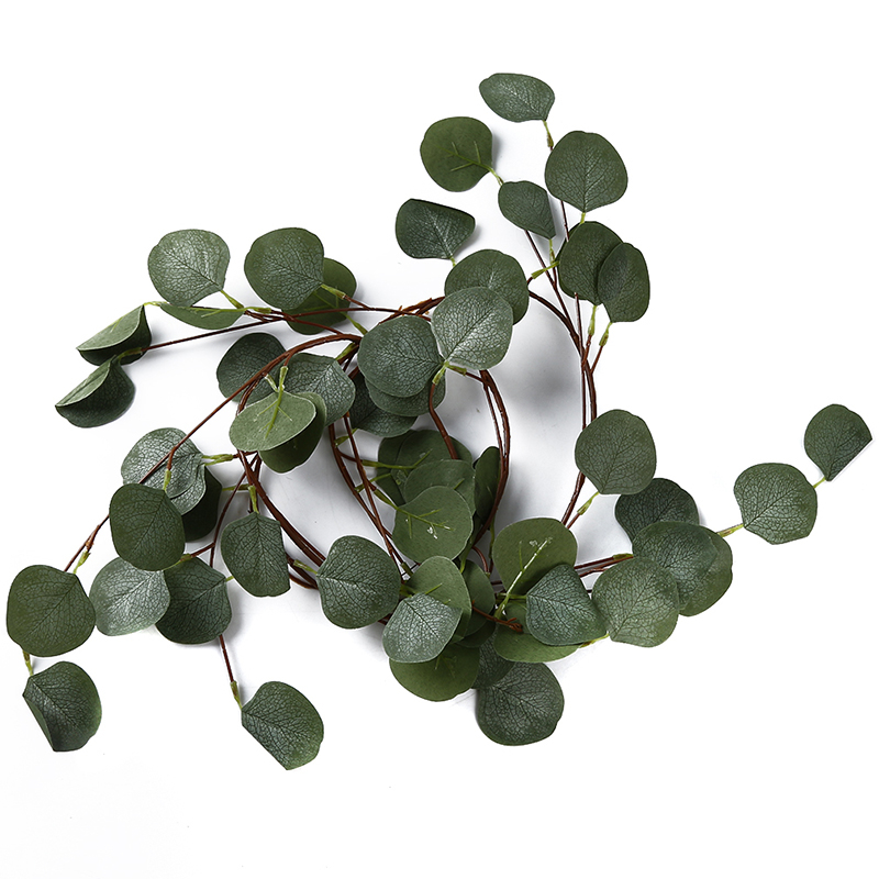 

Artificial Decoration Vivid Vine Grape Leaves For Home Garden Party Decor Artificial Green Eucalyptus Vines Rattan, Red 1.7m