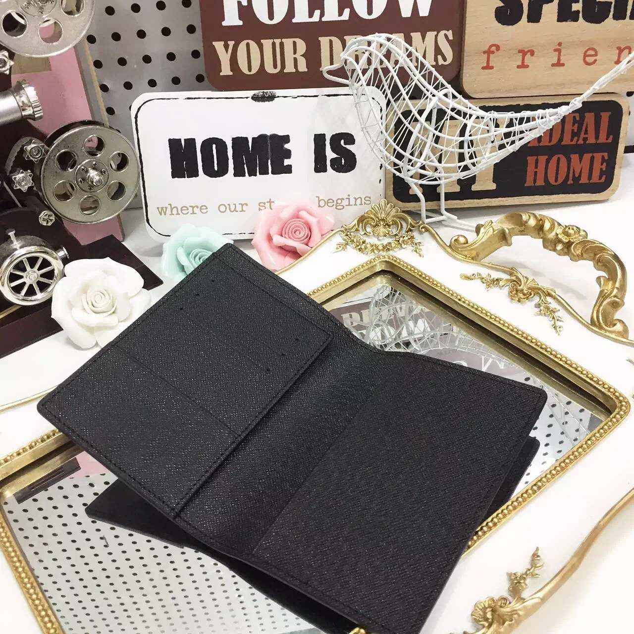 

brand new hot selling men women passport cover Credit Card Holder, Brown letter