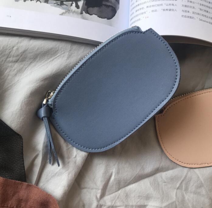 

Coin Purses Women PU Plain Oval Shaped Zipper Min Wallet 4Colors