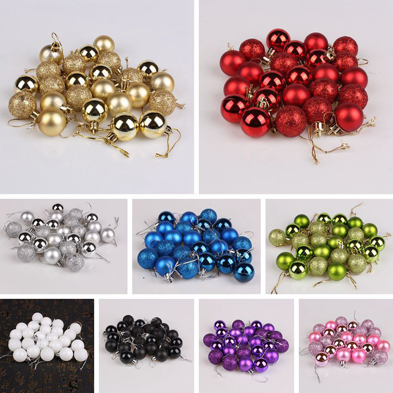

24pcs/set 3cm Christmas Tree Decor Ball Colorful Balls Party Hanging Ball Ornament for Home Christmas decorations
