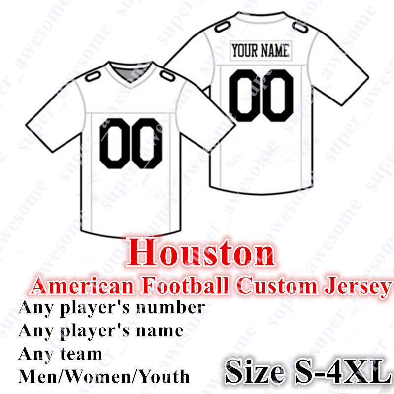 

CUSTOM Houston Football Jersey Watson 10 Hopkins 23 Hyde 15 Fuller V 12 Stills 99 Watt 59 Mercilus 57 Scarlett Cunningham Oilers Light Blue, Men's white