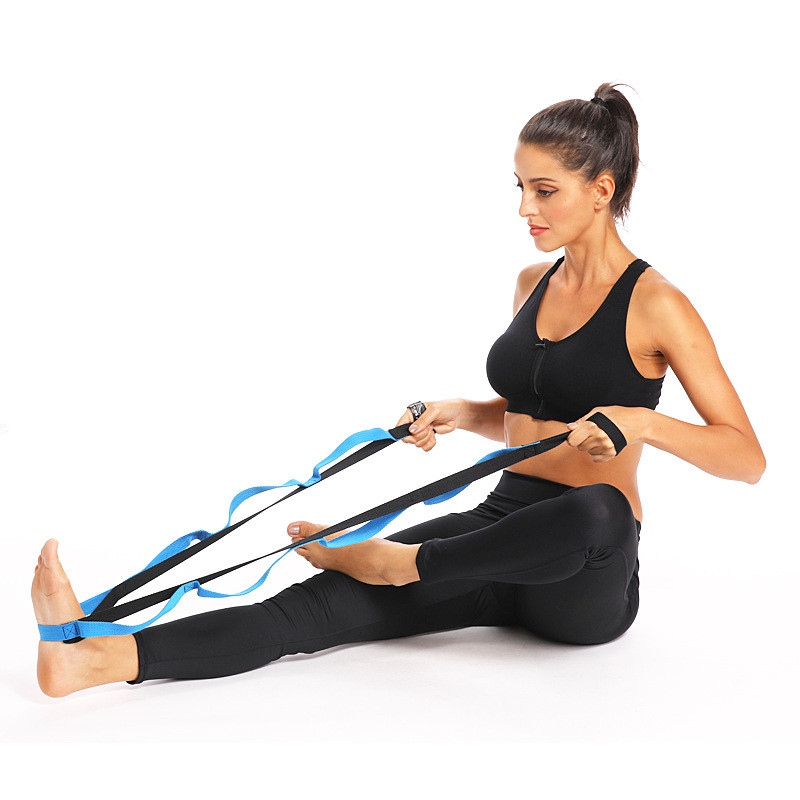 

Fitness Stretch Out Yoga Strap With 2m Flexible Loops Pilates Workouts Physical Training Body Building Resistance Belt iw, Blue
