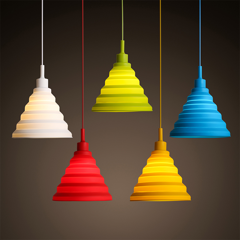 

Silicone 220V Lamp Holder E27 Nordic Pendant Lights Lustres Luminaire Vintage Modern DIY Design Lampshade For Living Room Bar