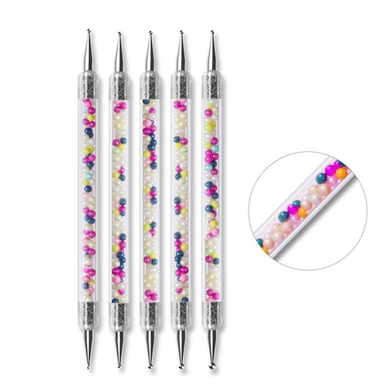 

5PCS Diamond Embroidery Double Head Point drill pen Dot Painting Point Pen Nail Art Rhinestone Picker Wax Crystal Pencil