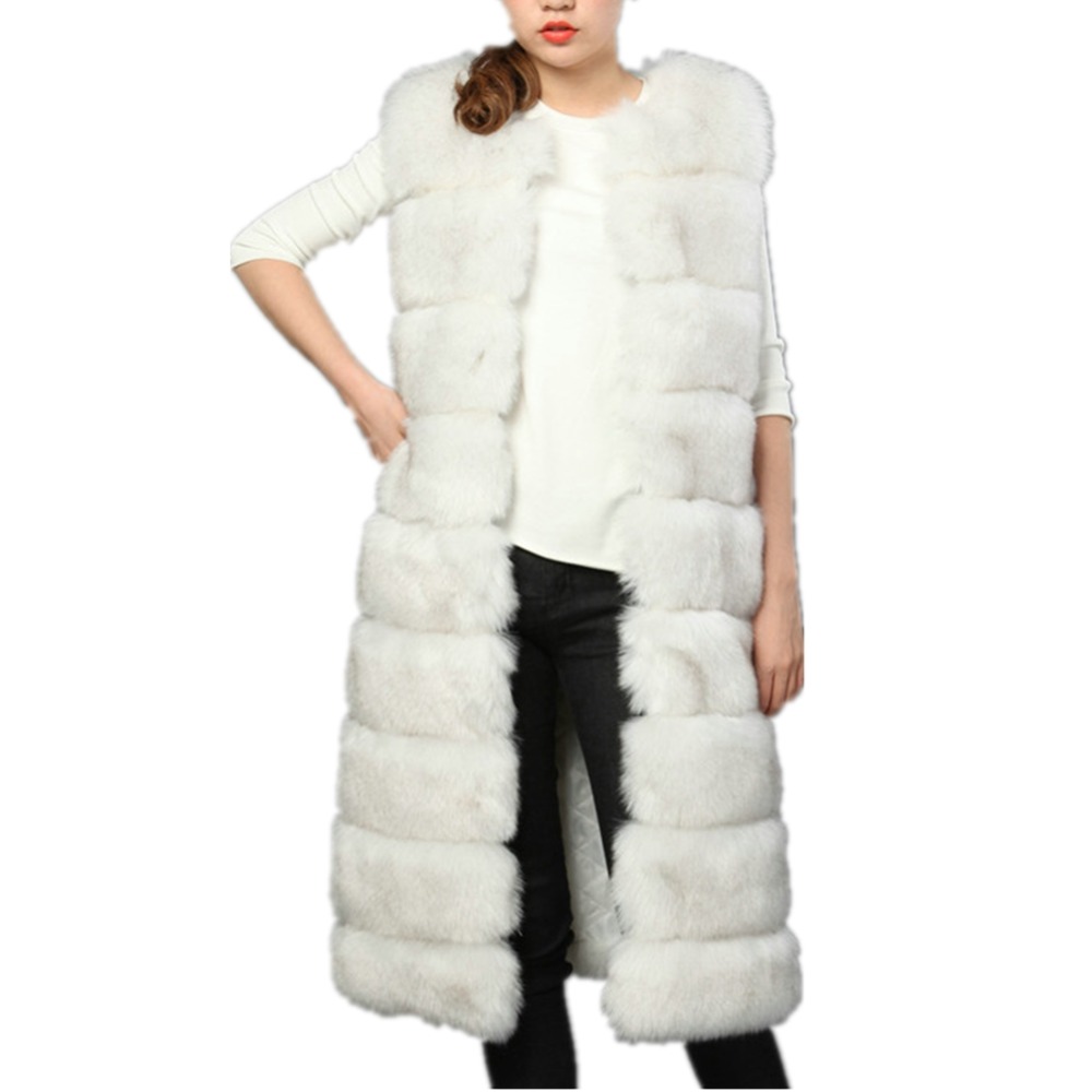 

Lisa Colly 100cm Women thick Faux fur vest Super Long Fur Vest Coat Winter Faux Furry Woman Fake, Red