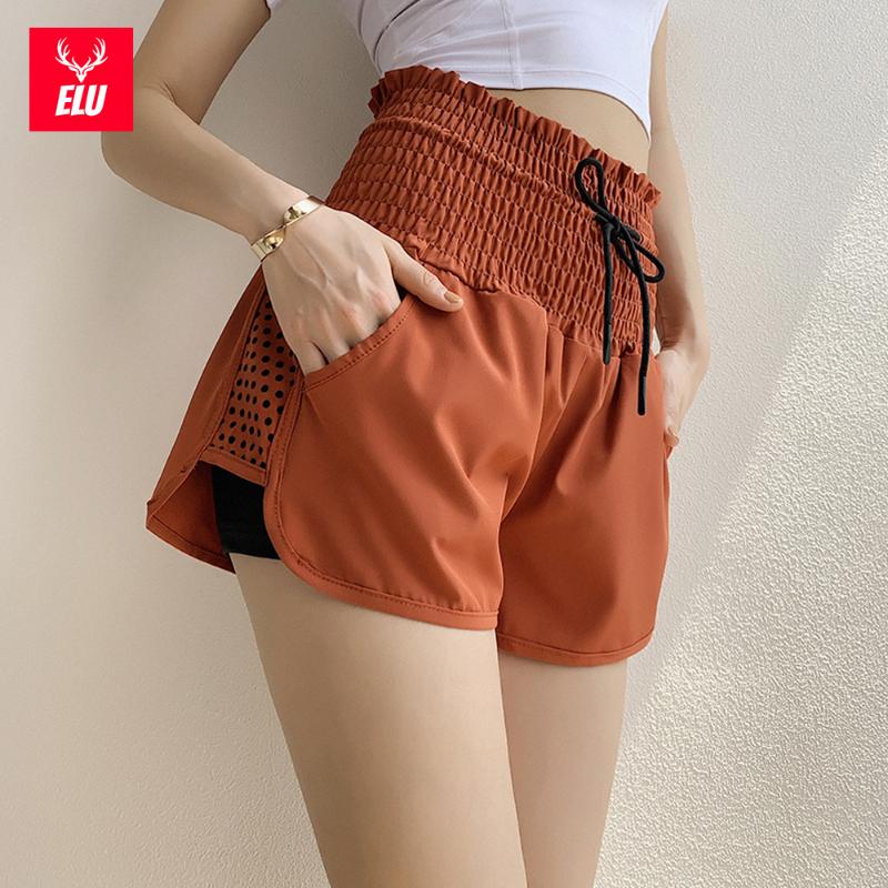 

Quick-Dry Loose Shorts Women Sports Workout Shorts with lining Gym Athletic with Pocket Two layers, Black