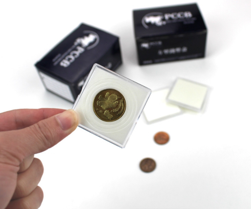 

20 Pcs/Set Coin Container Square Storage Box Coin Holder Display Plastic Box Capsules, As picture