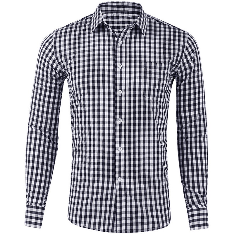 camisa de cuadros pequeños hombre