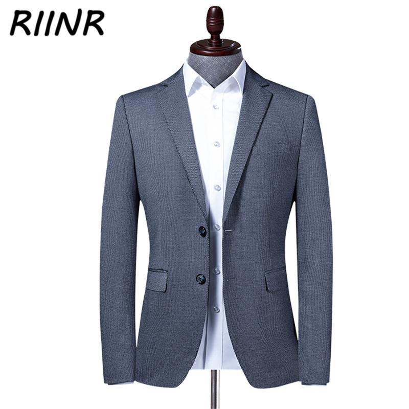 

Riinr New Spring Autumn Brand Men Blazer Fashion Slim Suit Jacket Male Business Casual Clothing High Quality Men's Suit -4XL, Blue