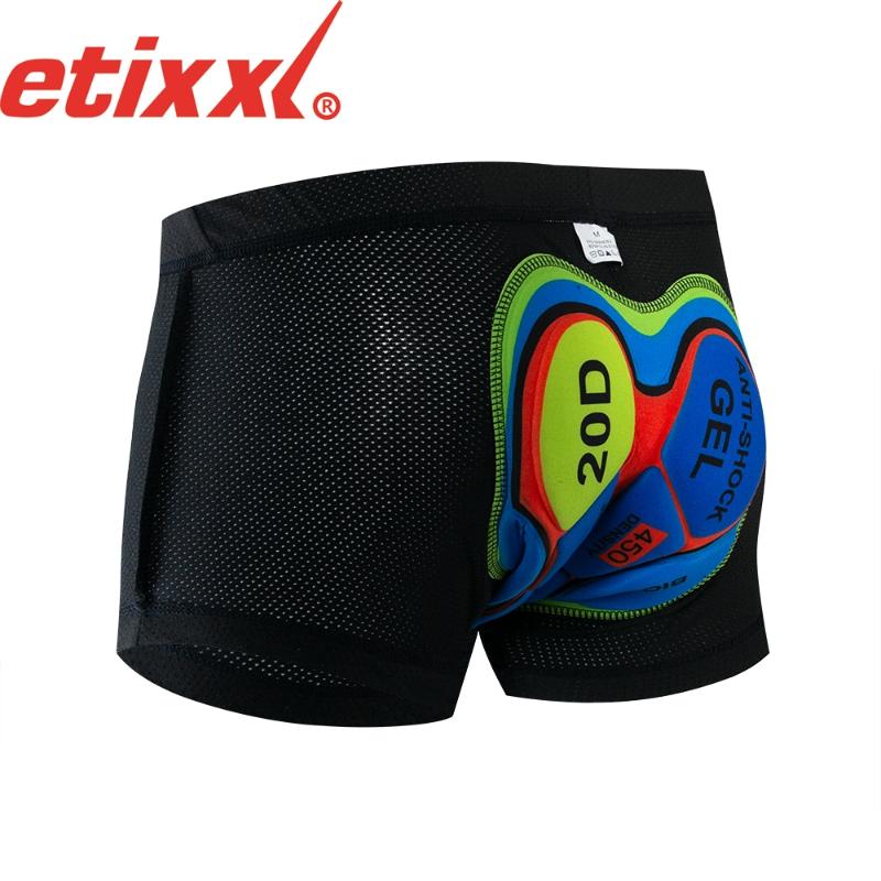 

Cycling Shorts MTB Pro 20D Gel Padded Shockproof Men' Black Bicycle Road Bike Underwear Riding Clothing, 16dgel pad underwear