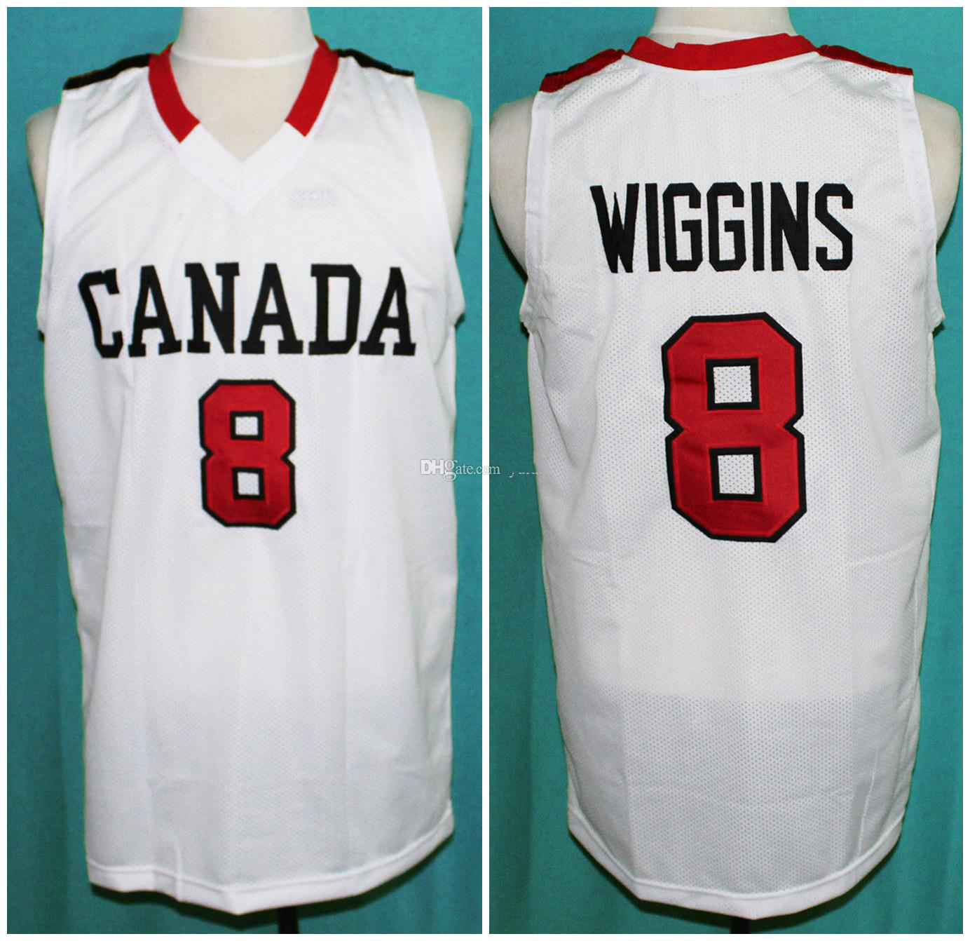 

#8 Andrew Wiggins retro jerseys Team Canada Basketball Jersey Mens Stitched Custom Number Name Top Quality, Red