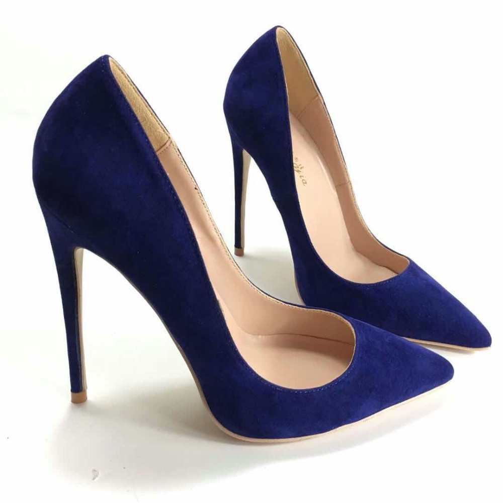 scarpe con tacco blu scuro