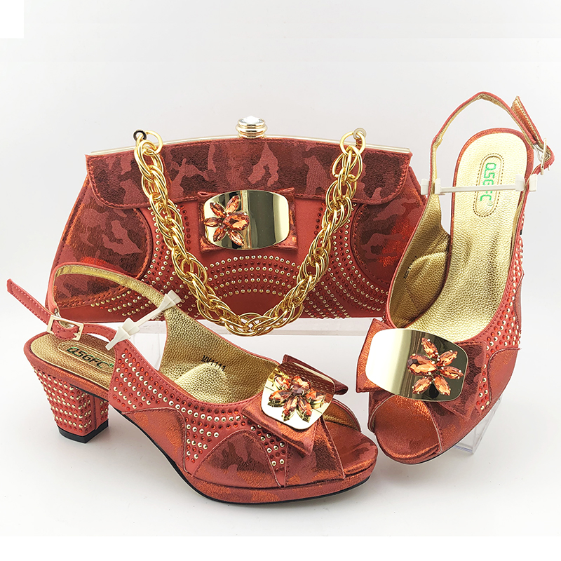 

2020 Italy Lady Matching Italian Shoes Med Heel and Bag Set Italian Shoes with Matching Bags Latest Set 38-43, Yellow