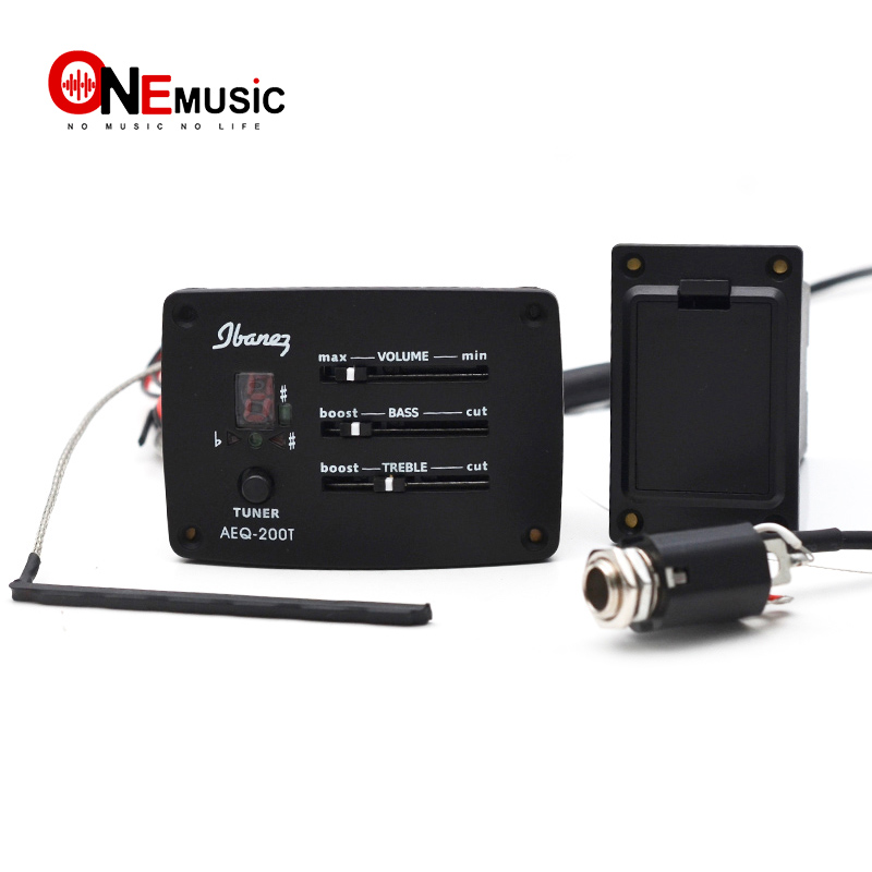 

2 Band EQ Equalizer Preamp Pickup Piezo Amplifier AEQ-200T Black for Wood Guitar Accessory