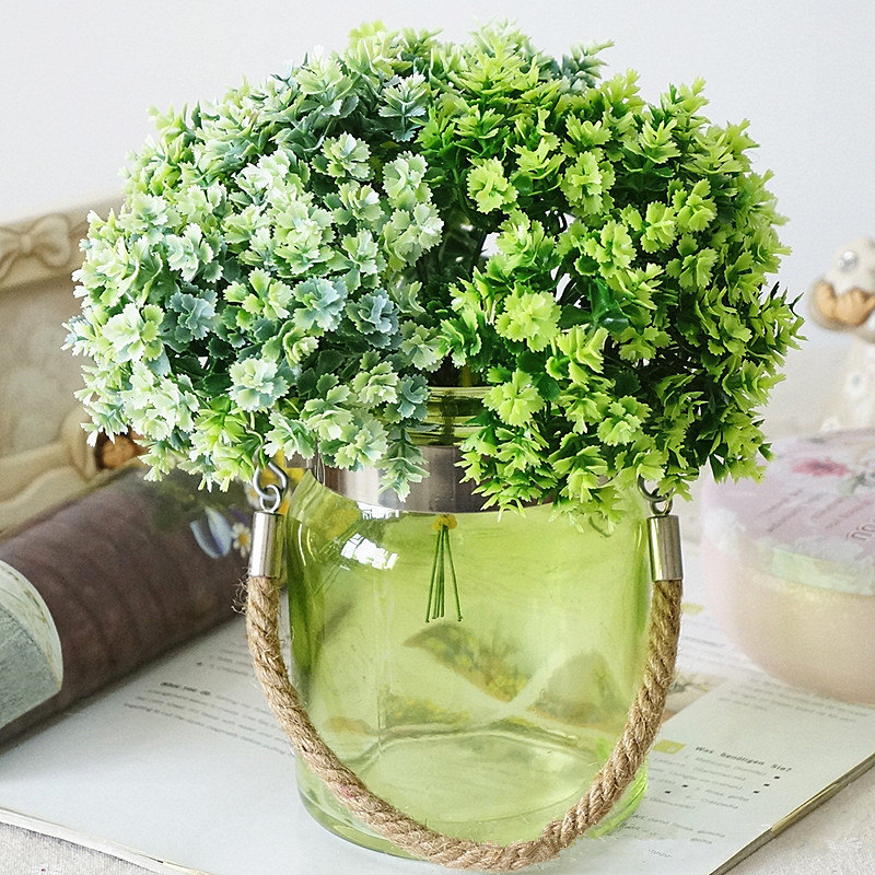 

1Bunch Artificial Green Plant Ginkgo grass for Home table Decoration fake plastic DIY Flower arrangement Plants faux foliage