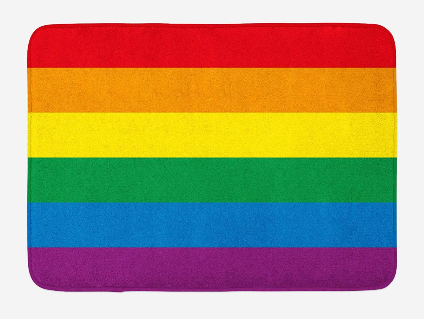 

Pride Doormat Horizontal Rainbow Colored Flag of Gay Parade Freedom Equality Love Passion Theme Home Decor Door Floor Mat Rugs, As pic