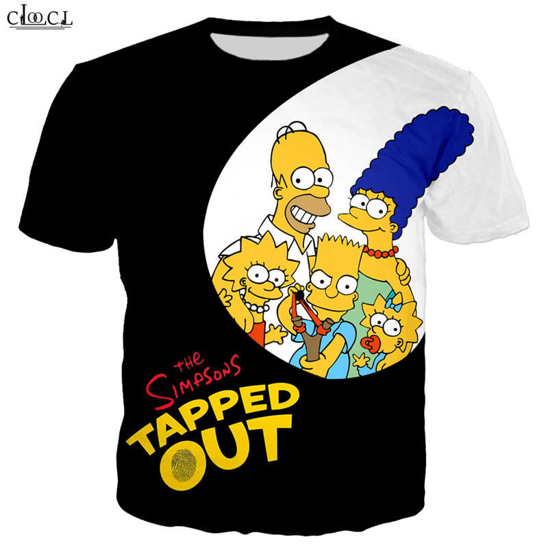 

Cartoon Anime The Simpsons T Shirt Men Women 3D Print Simpson Short Sleeve Sweatshirt Casual Streetwear Tops, T shirt 1