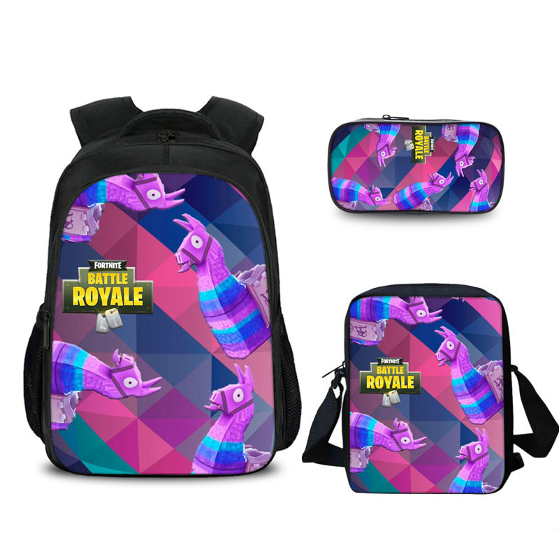 

Cartoon Satchel Customized Printing Backpack 3 pcs Set School Bag Shoulder Bag plus Pencil Case for Junior student