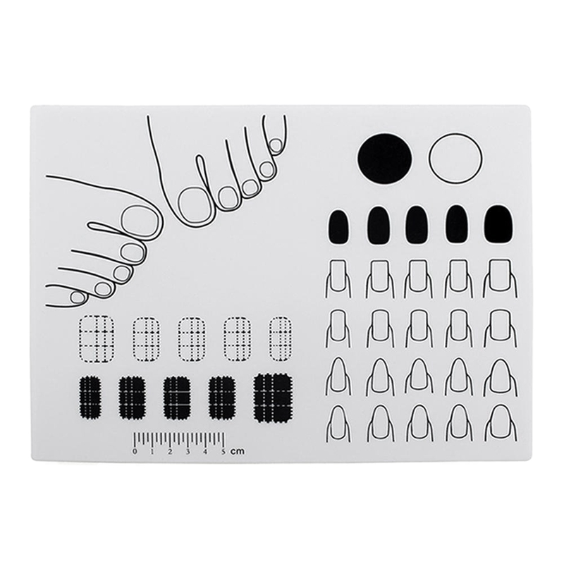

Silicone Nail Art Stamping Mat Practice Coloring Pad Polish Palette(White
