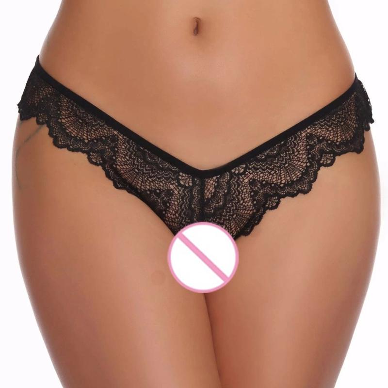 

Women Lingerie G String Lace Underwear Femal Sexy T-back Thong Sheer Panties Japan Style Hot Sale Transparent Knickers 2020#W, Black