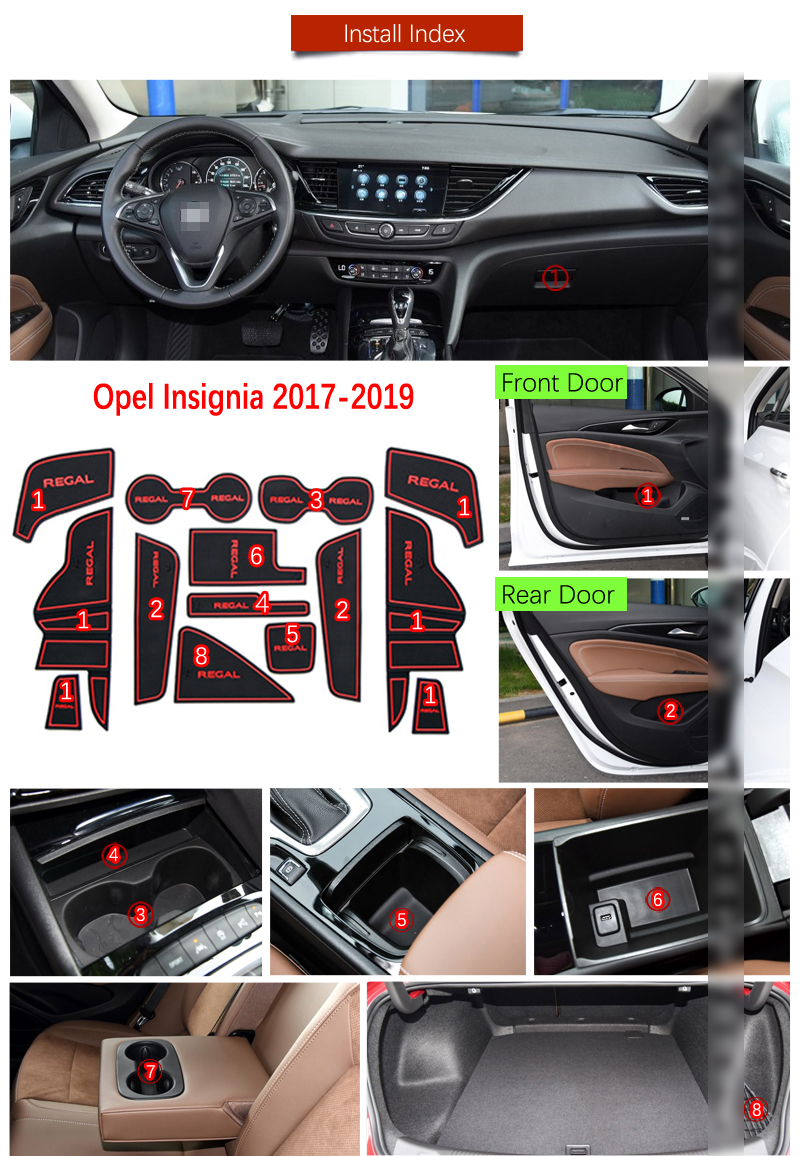 Grosshandel Anti Rutsch Gummi Tor Slot Cup Matte Fur Opel Astra J 2010 2015 Insignia B 2017 2018 2019 Mk2 Vauxhall Holden Zubehor Opc Gsi Von