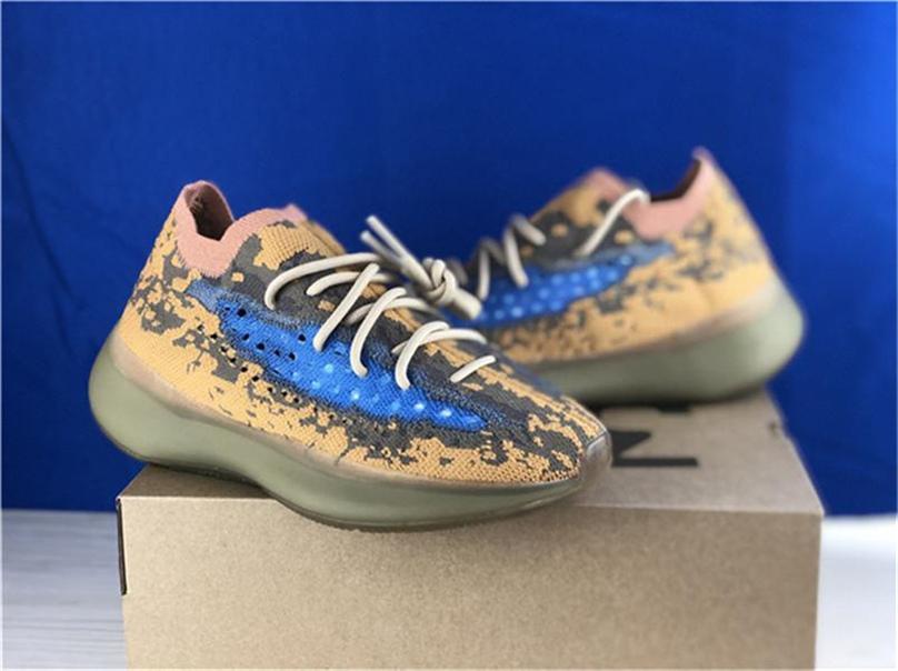 2020 Hottest 380 Originals Bleu Avoine Q47306 Reflective Alien Hommes Femmes Chaussures de course Kanye West Authentic Sport Sneakers Taille 36-4