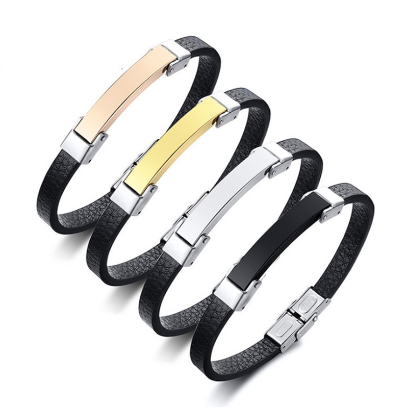 

Fashion Accessory Jewelry Men's Bracelet PU Leather + Titanium Steel Accessories Bracelet