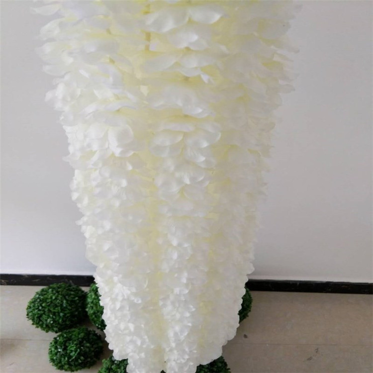 

White Artificial Orchid Wisteria Vine Flower 1 Meter Long Silk Wreaths For Wedding Backdrop Decoration Shooting Props 30pcs, Black core red