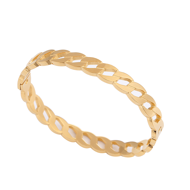 

fashionable womens bracelet rose gold simple jewelry creative openwork strap type opening stainless steel bracelet beautiful and generous