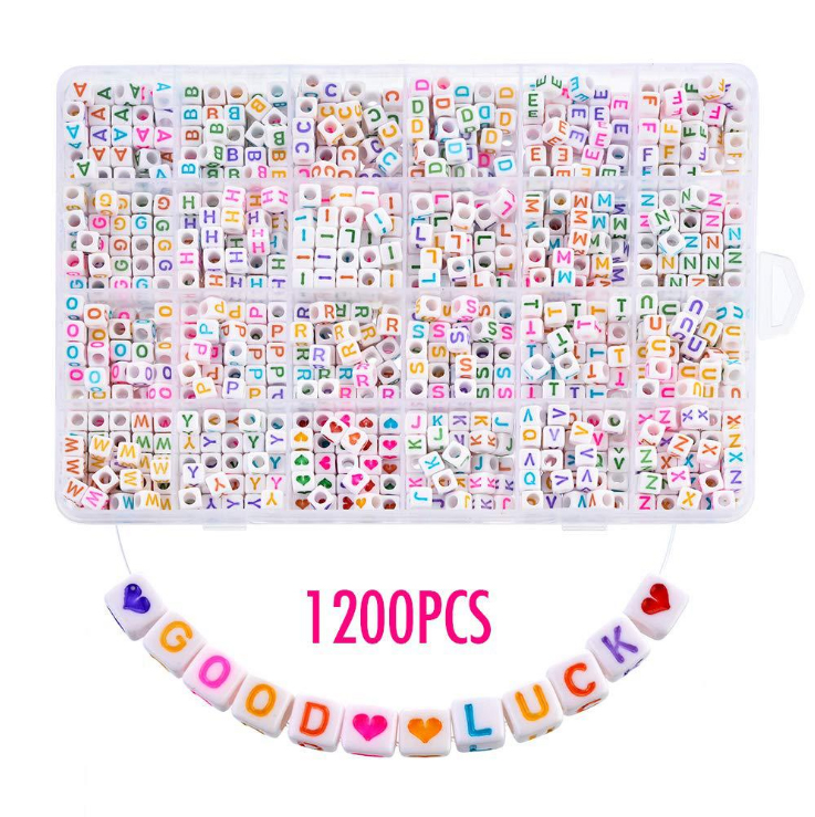 480pcs Colorful Acrylic Number Letters A-Z Beads for Bracelets Necklaces DIY