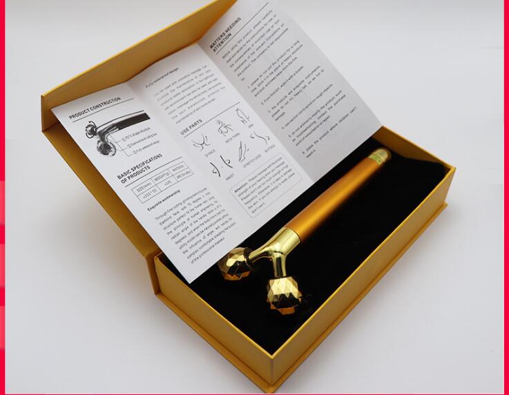 

3D Face Roller Electric Beauty Bar Facial Lift Tool Skin Firm Device 24k Gold Skin Care Face Massager