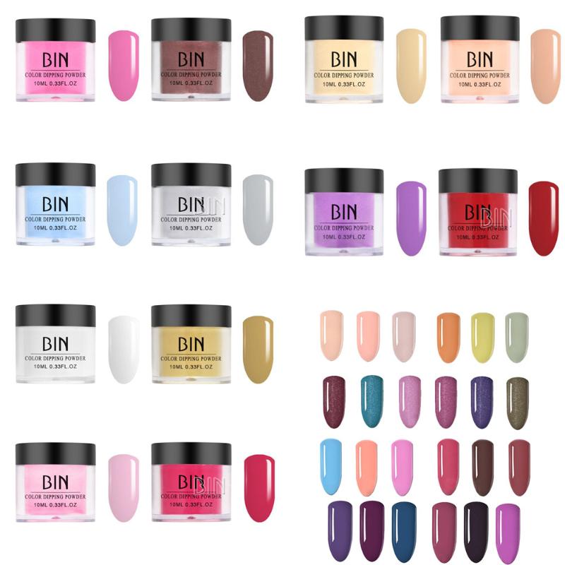 

6PCS Set Natural Dry Nail Art Powder Acrylic Powder Nails Dip Without Lamp Cure Dry Chrome Pigment Dipping Nail