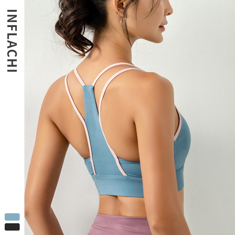 

Sports Bra High Impact for Women Gym Running Zipper Yoga Bra Padded Fitness Tops Breathable Shockproof Push Up Yoga, Black