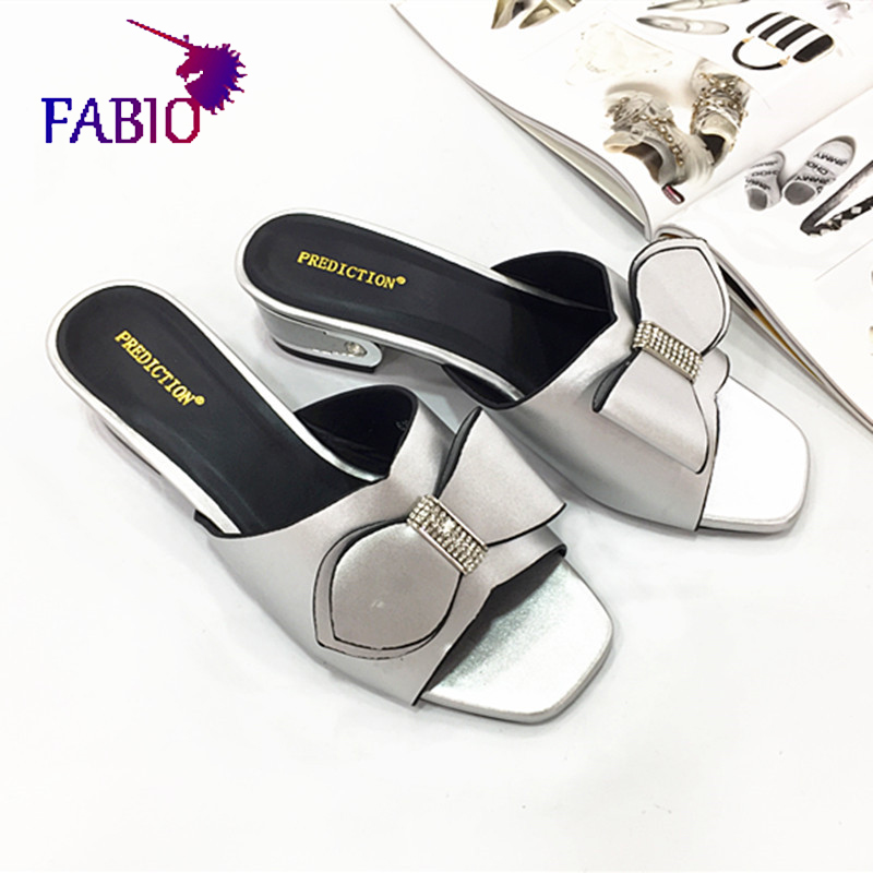 

Butterfly-knotted women's slippers in pure color African Nigeria style slippers for women, Black