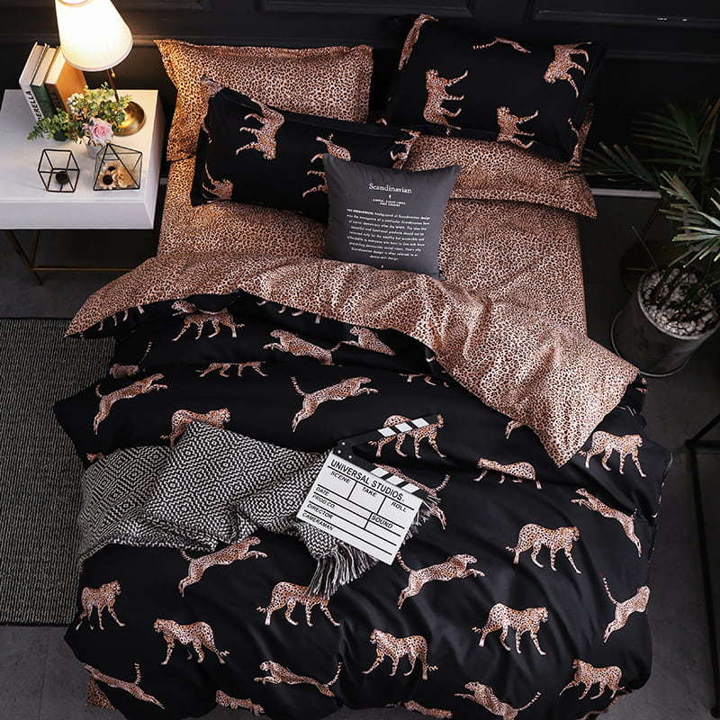 

DiuDiu Texile Luxury Duvet Cover King Size  Size Comforter Sets Leopard Printing Bedding Set CB45# Y200417, 01